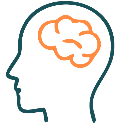 Illustration représentant une tête humaine avec le cerveau